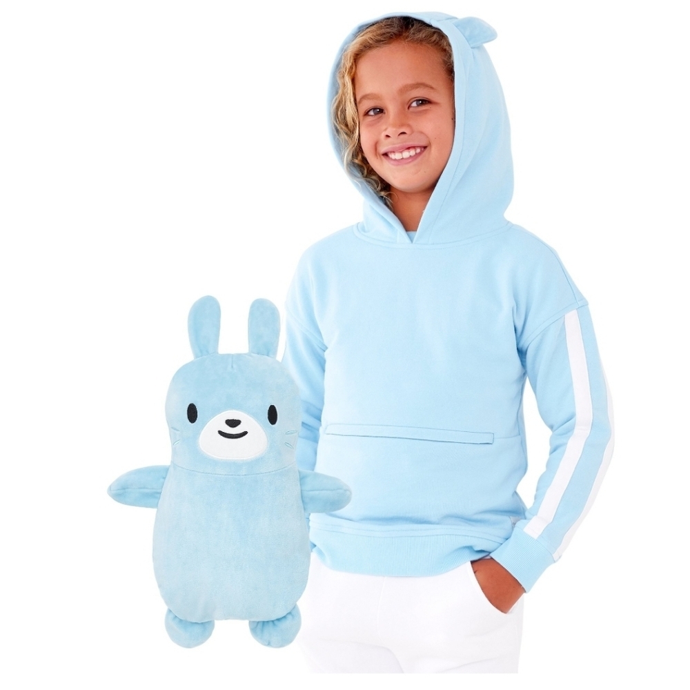 Cubcoats NWT Kids Boy Girl 6/7 Light Blue Pullover Hoodie Benne The Bunny Plush